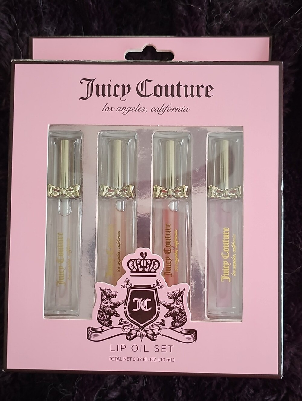 Juicy Couture Lip Oil Set - Pink Packaging with Clear & Pale Pink Tubes